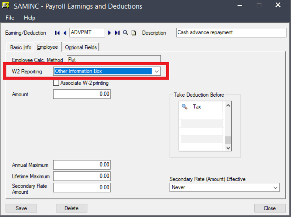 Payroll Earnings and Deductions View