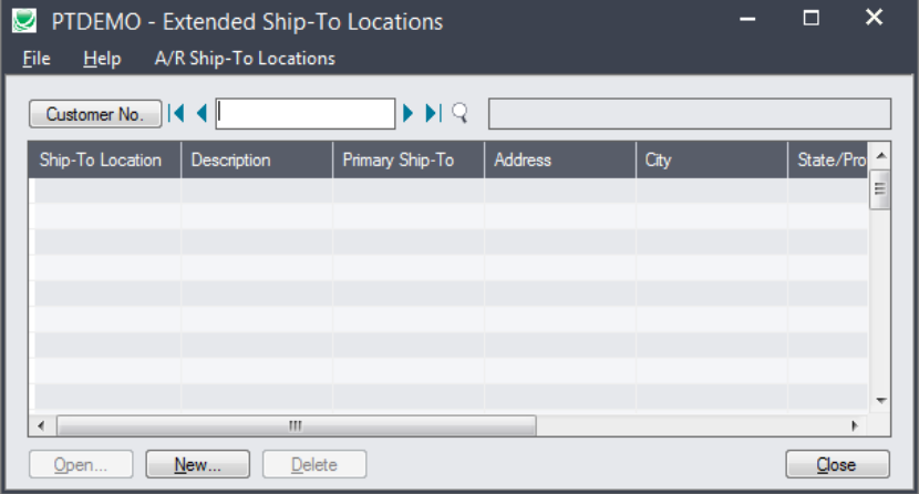 extended ship to locations interface
