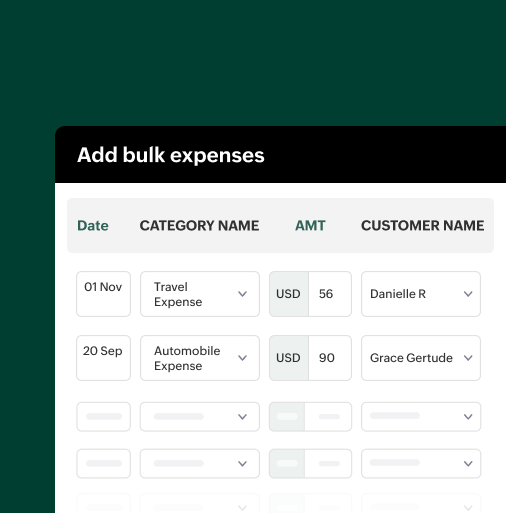 Add Bulk Expenses Screen