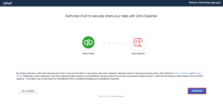 Click on the authorize buttion to complete authorization