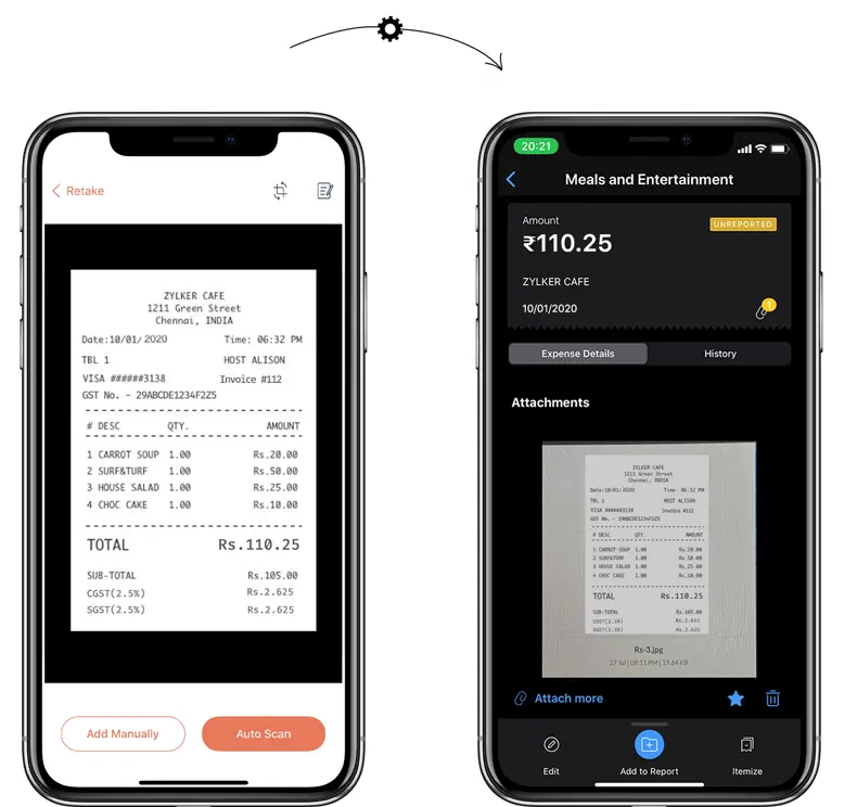 Scan receipts automatically