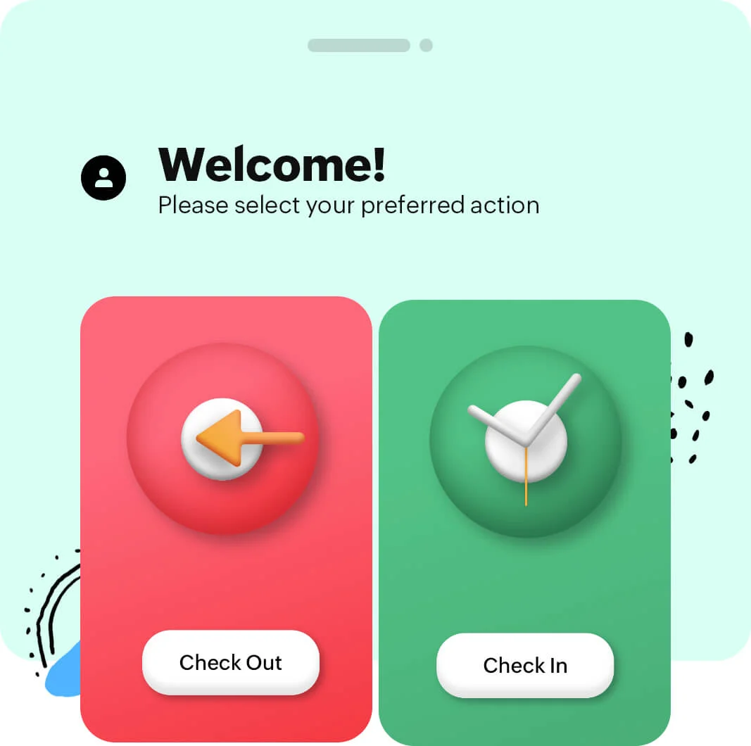 Check in and Check out process in People Zoho Kiosk