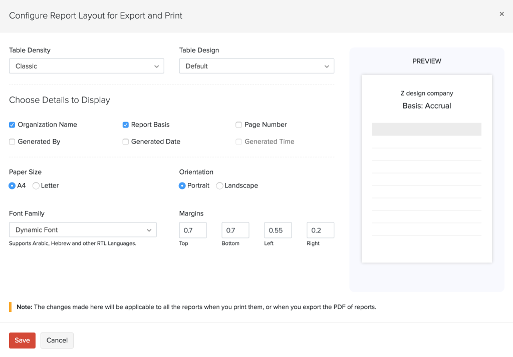 Zoho Books Configure Layout 2