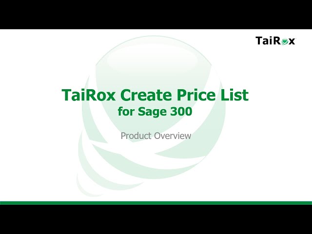 Tairox create price list thumbnail