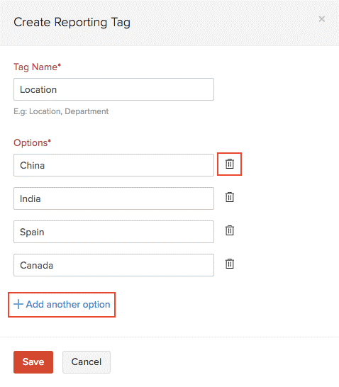 Create report tag zoho books