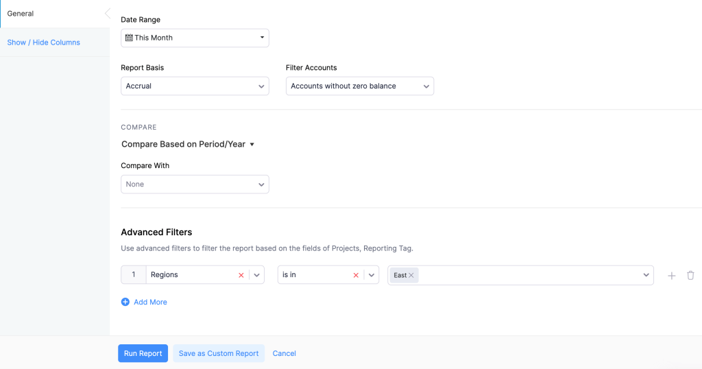 generate a report with tags