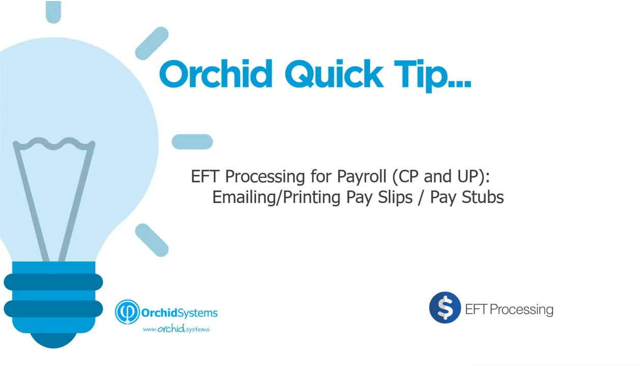 EFT Processing for Payroll - How to print payslips video