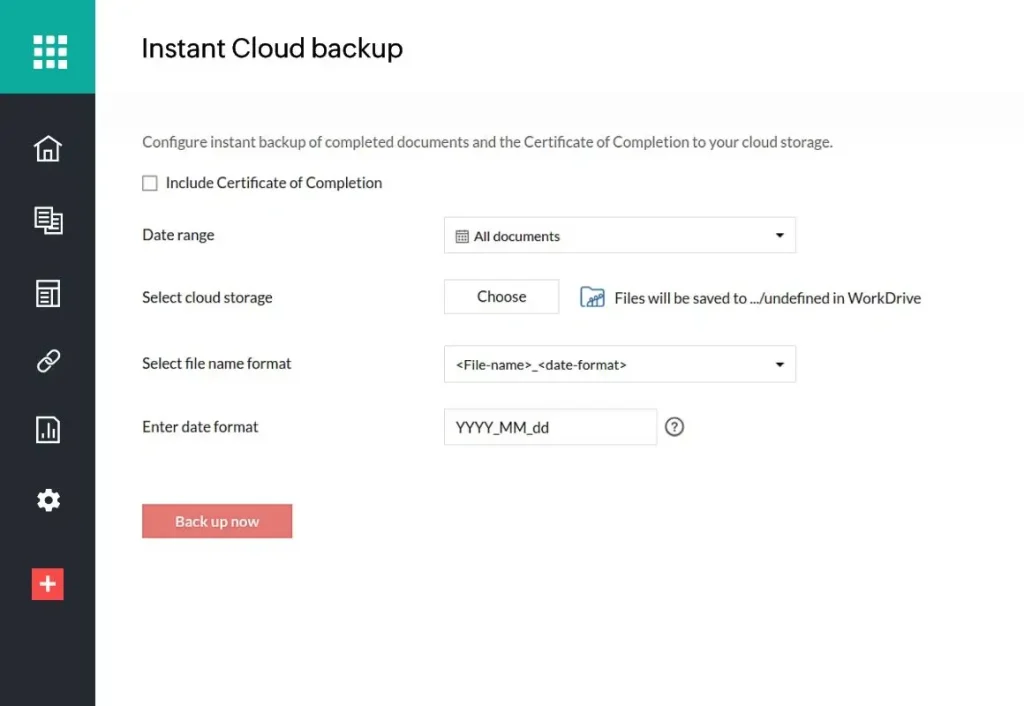 Instant Cloud backup