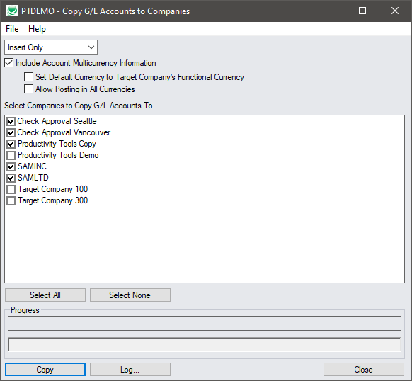 Extended G/L Accounts Interface