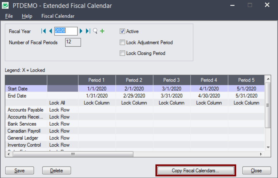 Extended Fiscal Calendar