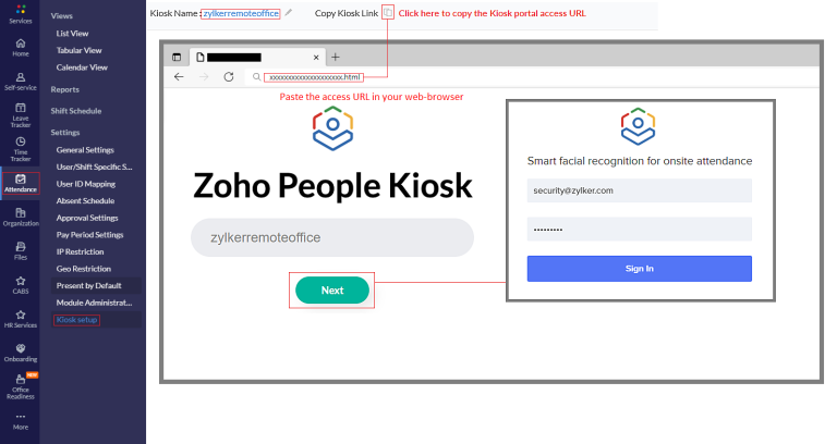 Kiosk Web View