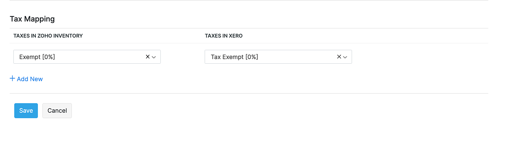 map tax in xero integration