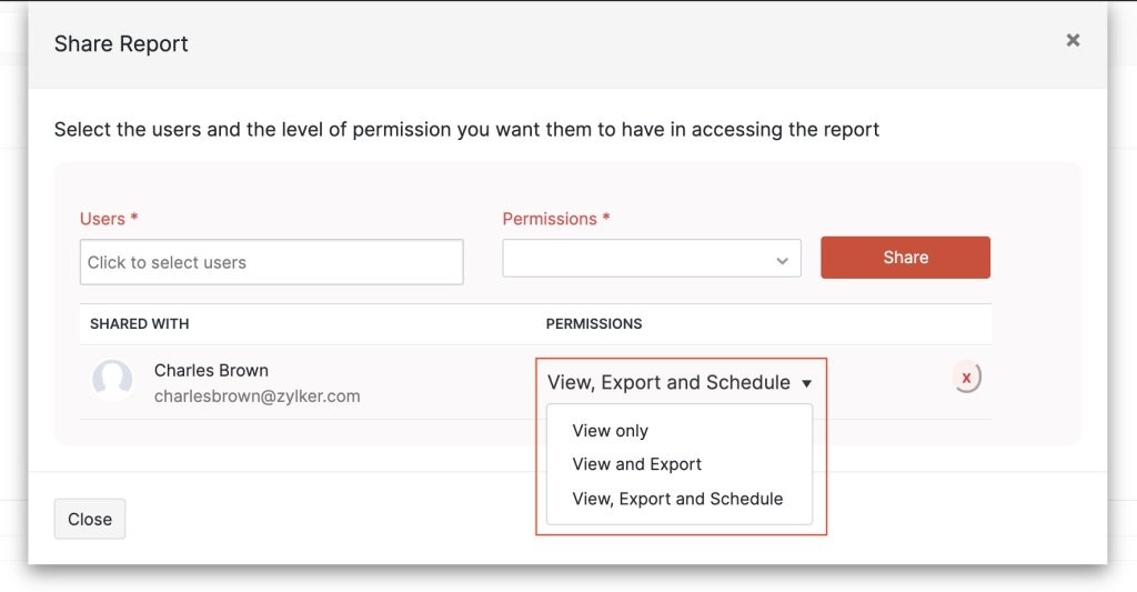 Modify Permissions report