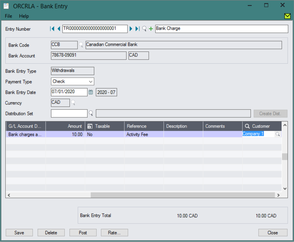 Values flow through to the GL Entry Optional Fields.