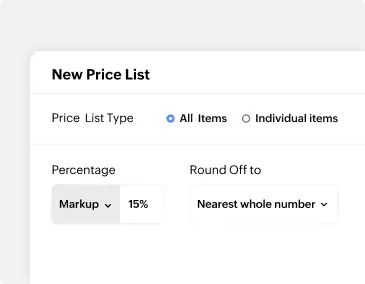 Price Adjustment Screen