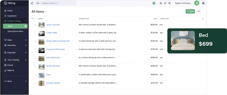 Product Catalog Items