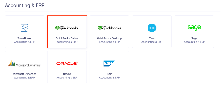 Click on Quickbooks Online