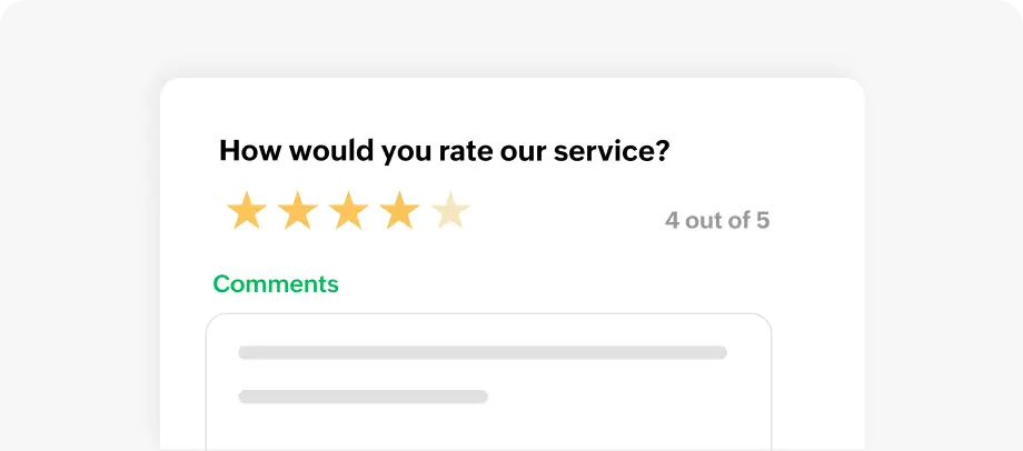 Rate Your Service Screen