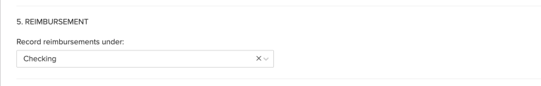 Select a default reimbursement account from the Record reimbursements under: dropdown