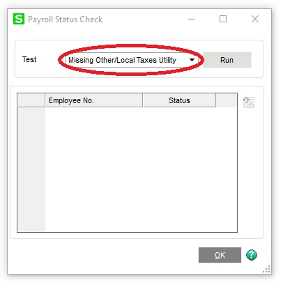 sage 100 payroll status