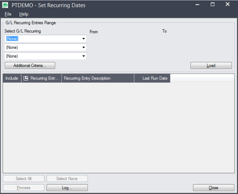 Set Recurring Dates Interface