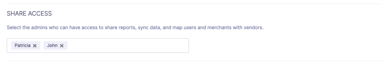 To share access, select users from the dropdown