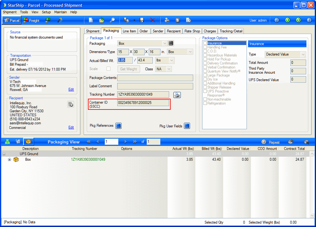 starship shipping software