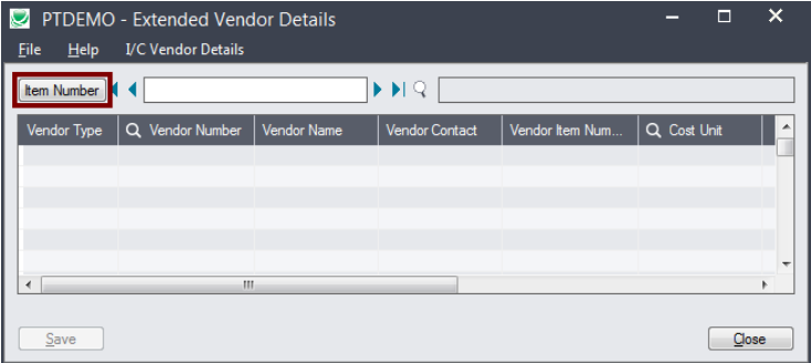 tairox extended vendor details screen