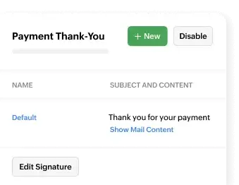 Payment Thank you Screen