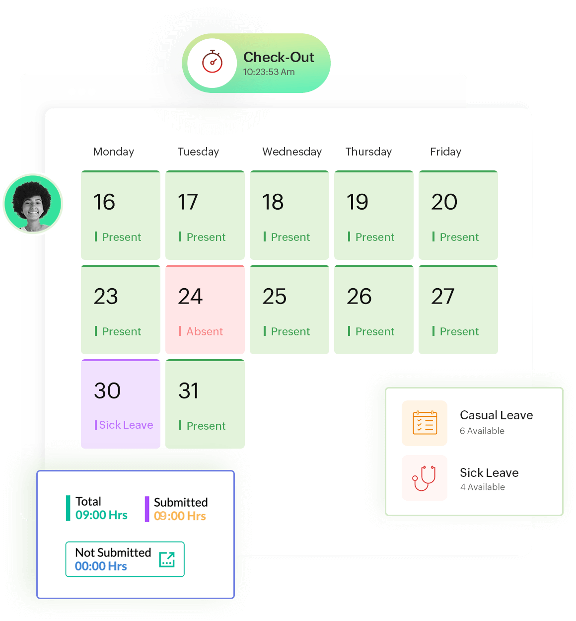 Attendance calendar tracker