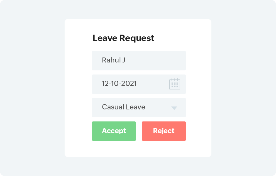 Leave Requests can be inputted by employees on mobile or web