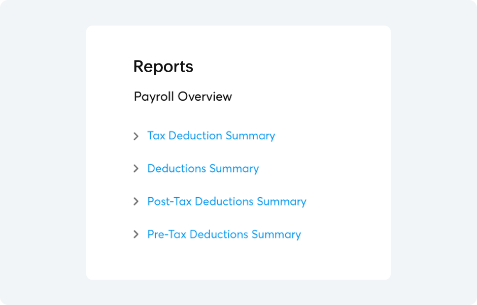 Reports and Project Overview Screen